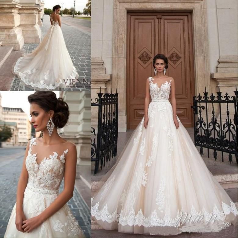 Milla Nova Robes De Mariée Pas Cher Dentelle Dinde Femmes Pays Western Robes De Mariée 2017 Perles Sash Tulle De Mariage Robes De Mariée