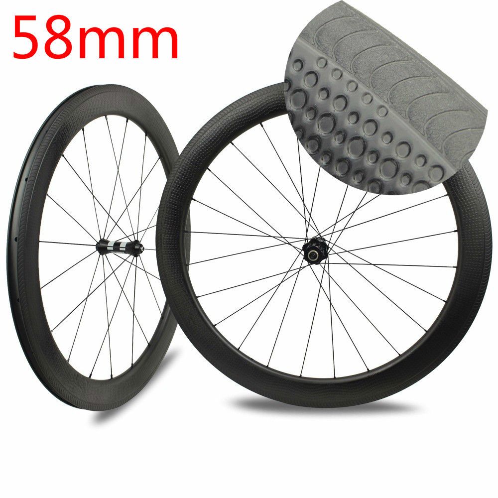 Dimple Desgin 700c Carbon Road Bike Wheel Tubular / Clincher 45mm 50mm 58mm 80mm Wheelset ELITE