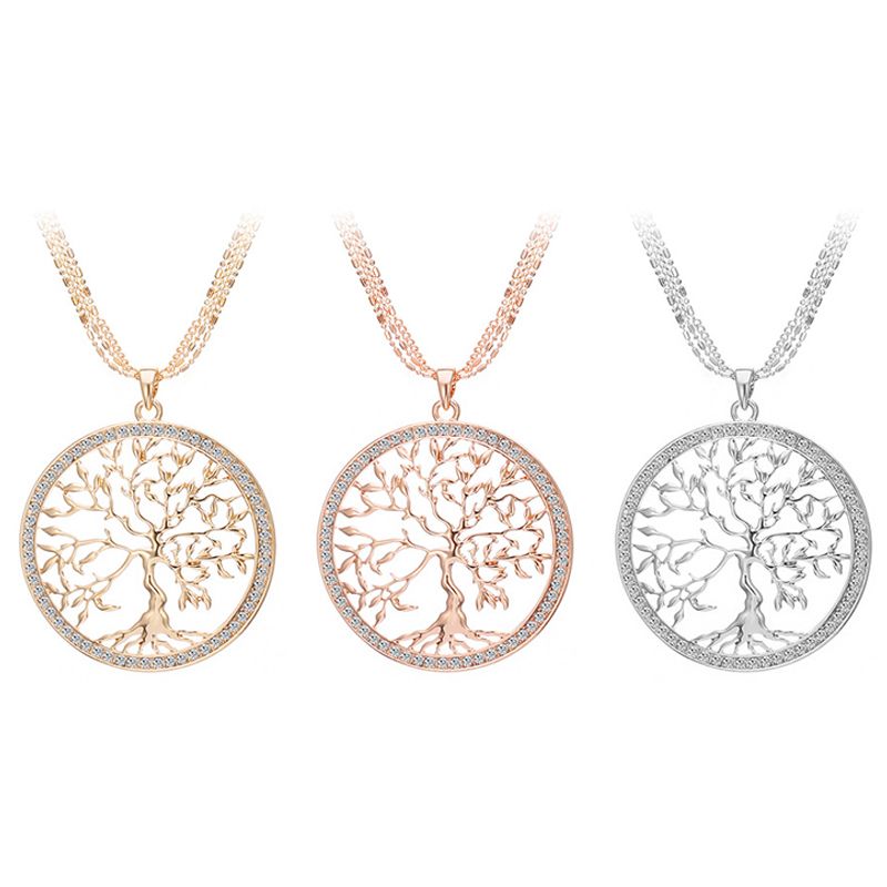 rose gold long pendant necklace