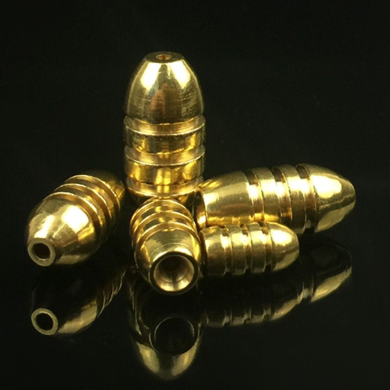 3.5 //5 //7 Grams 50pcs Copper Bullet Flipping Weight Fishing Sinker Lure 1.8