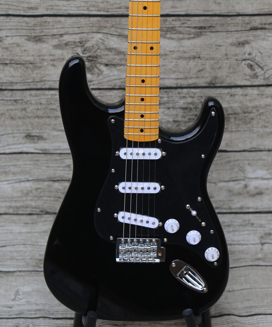 Custom David Gilmour Black Strat Ocaster Black ST Electric Guitar BlackBlackBlack 3 Ply