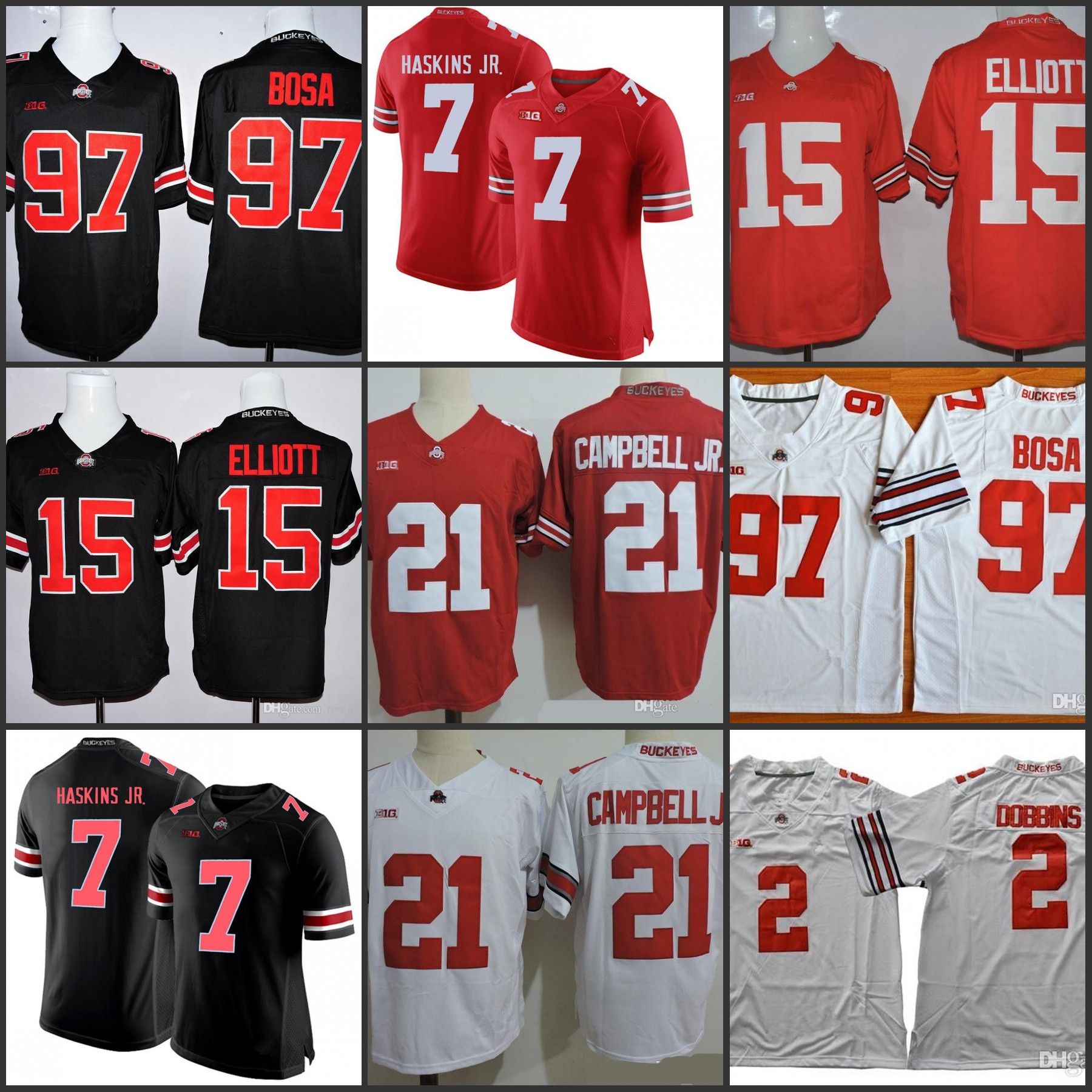 2020 NCAA Ohio State Buckeyes Jersey 2 JK Dobbins 7 Dwayne Haskins Jr