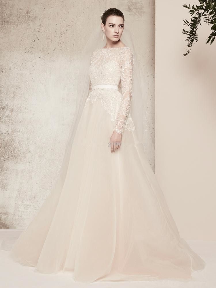 Acquistare Abiti Da Sposa In Pizzo Di Elie Saab Abiti Da Sposa A Maniche  Lunghe In Cristallo Di Lusso Abiti Da Sposa 2020 Bateau Neck Custom Made  Plus Size Dress Abito Da