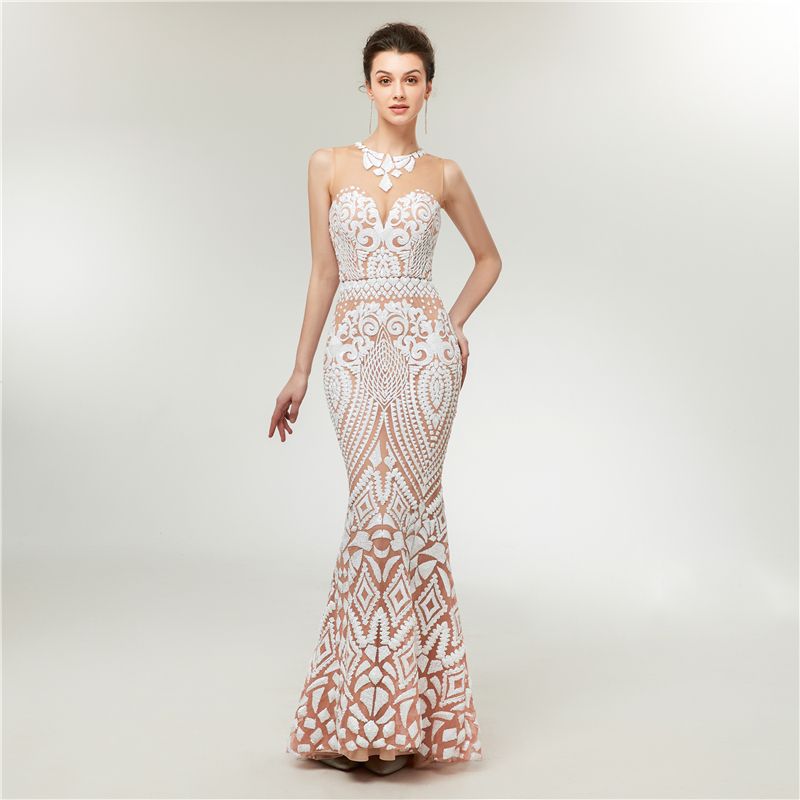 white sequin dress