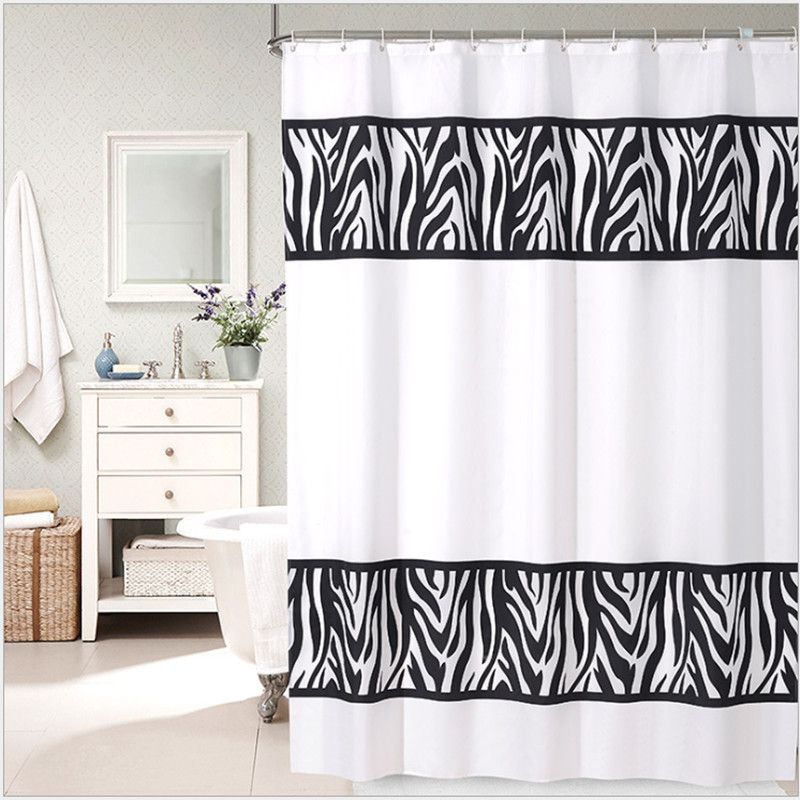 2019 Black And White Thick Polyester Shower Curtain High Quality 2019 Black And White Thick Polyester Shower Curtain High Quality Bathroom Waterproof Mildew Partition Curt From Caley