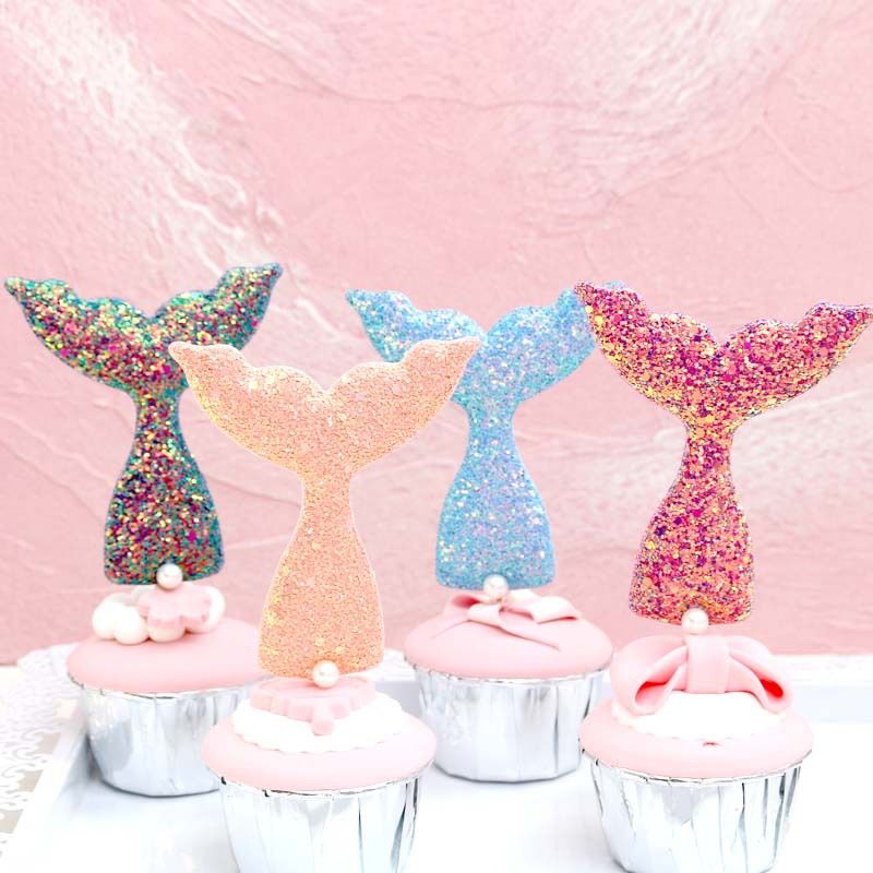 Acheter Pas Cher Creative Mignon Queue De Sirene Gateau Decoration Plug In Brillants Paillettes Queue De Sirene Avec Des Outils De Gateau Danniversaire Perle Party Dessert Decors Du 0 32 Fr Dhgate