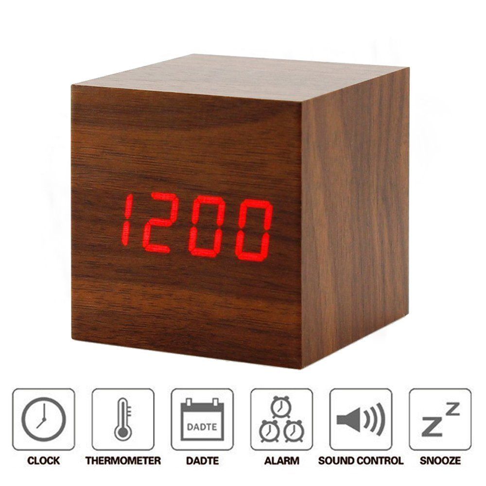 2018 Eaagd Alarm Clock Small Cube Wood Led Mute Bedside 2018 Eaagd Alarm Clock Small Cube Wood Led Mute Bedside Temperature Digital With Sound Control Function From Windomfac 36 0 Dhgate Com