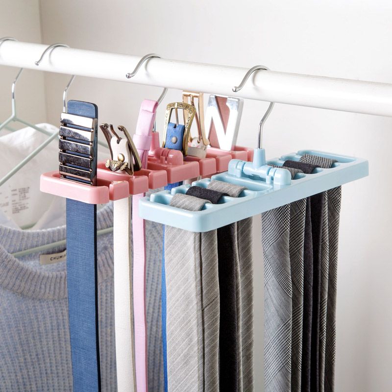 Storage Rack Tie Belt Organizer Space Saver Rotating Scarf Ties Storage Rack Tie Belt Organizer Space Saver Rotating Scarf Ties Hanger Holder Hook Closet Organization Tank Tops Bra Belts Bag High Quality Organiz