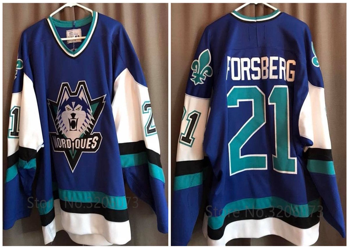 2020 Quebec Nordiques 21 PETER FORSBERG Blue Retro Ice Hockey Jersey