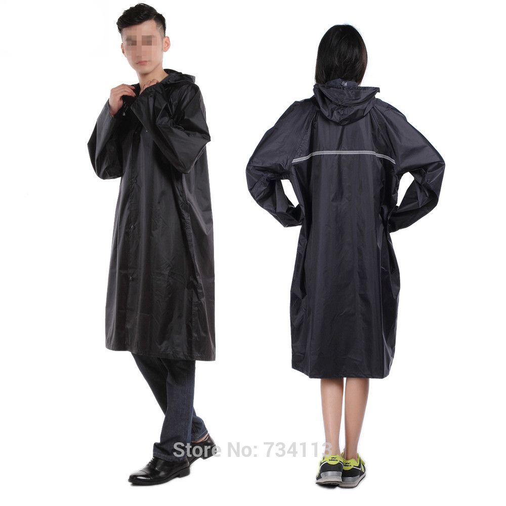 Long Raincoat With Hood Professional Adult Outdoor Sfety Reflective