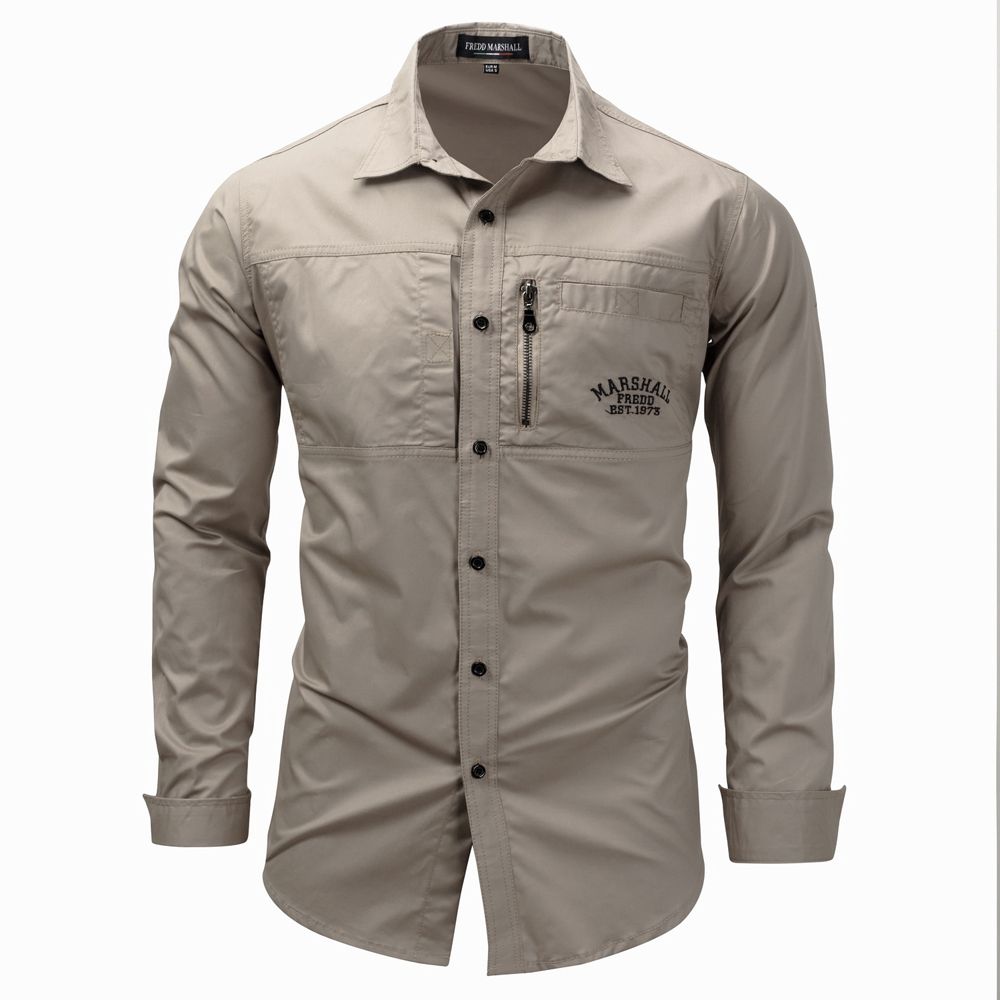 Slim Fit Dal Manica Lunga Verde Alta Kaki Masculina shop Uomo Camicia A17 Militare Di Qualità 26 Camisa Acquista Jiehan y7bf6Yg