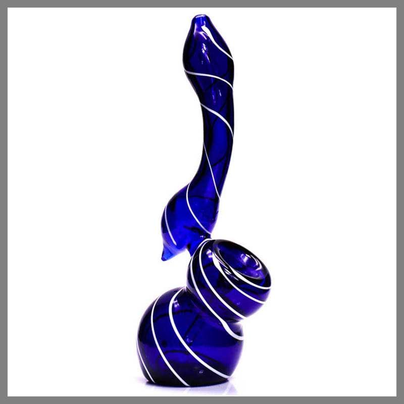 2020 New Design Blue Rt 140 Glass Bubbler Smoking Pipe With Carb Hole