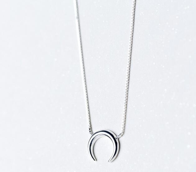 Very Tinny Small Moon Pendant 100 Real 925 Sterling Silver Fine Jewelry Polished Crescent Necklace Gtlx1431 Y18102910