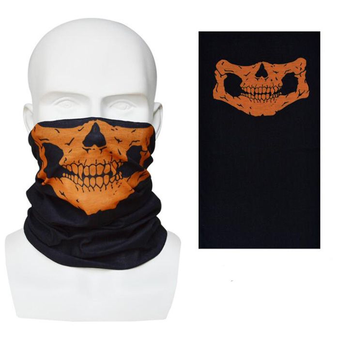 Skull Bandana Helmet Neck Maschere moto da pista Sci Sport all'aria aperta Halloween Skeleton Sciarpa Nuovo stile