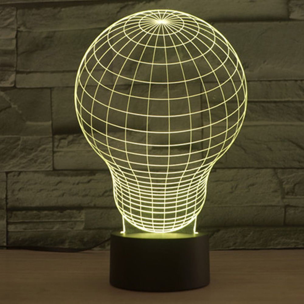 2018 Unique 3d Light Bulb Shape Led Table Lamp With Usb Power Unique 3d Light Bulb Shape Led Table Lamp With Usb Power Hologram Illusion Pop