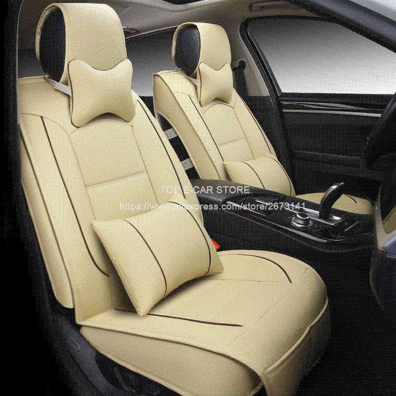 Luxury Leather Car Cushion Seat Covers Universal For Hyundai Solaris Getz Elantra Accent Tucson Sonata I30 Ix35 3d Styling