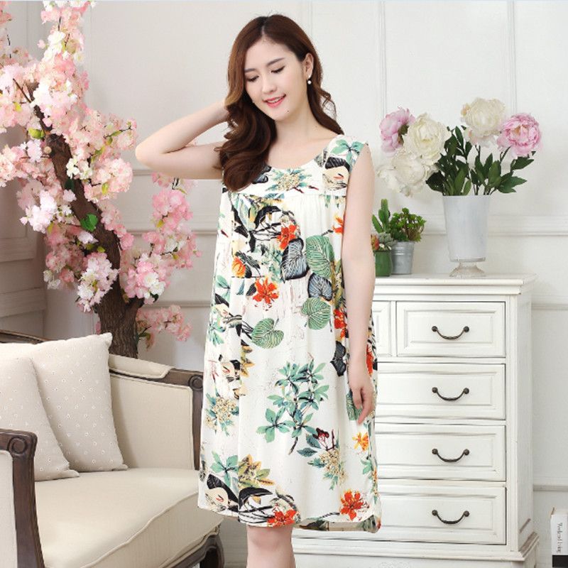 2018 summer cotton ladies plus size sleepwear womens nightdresses women s plus size sleepwear