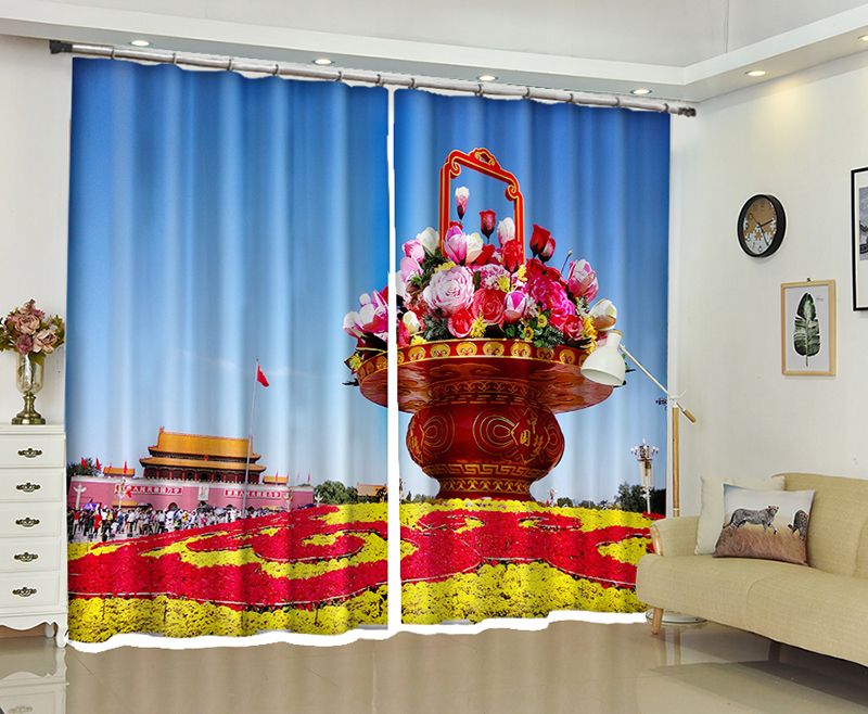 Floral Luxury 3d Window Curtains Drapes For Living Room Bedroom