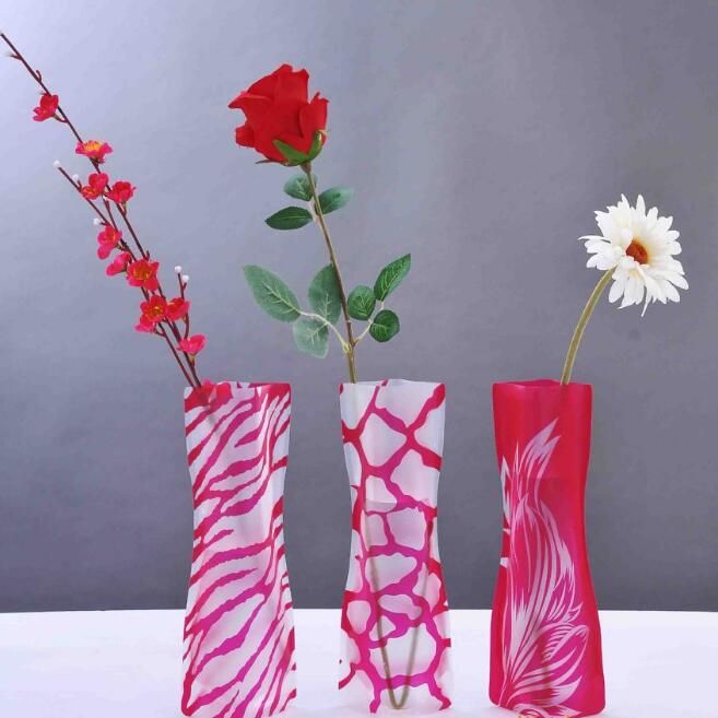 2021 Creative Clear PVC Plastic Vases Water Bag Eco Friendly Foldable
