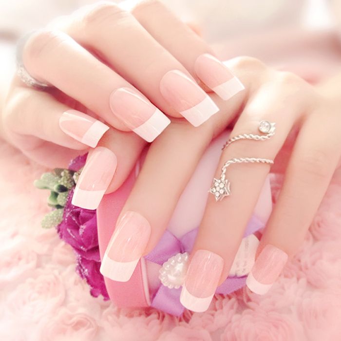 Acquista 24 Pz Unghie Finte Punte Unghie Lunghe Rosa Gel Unghie