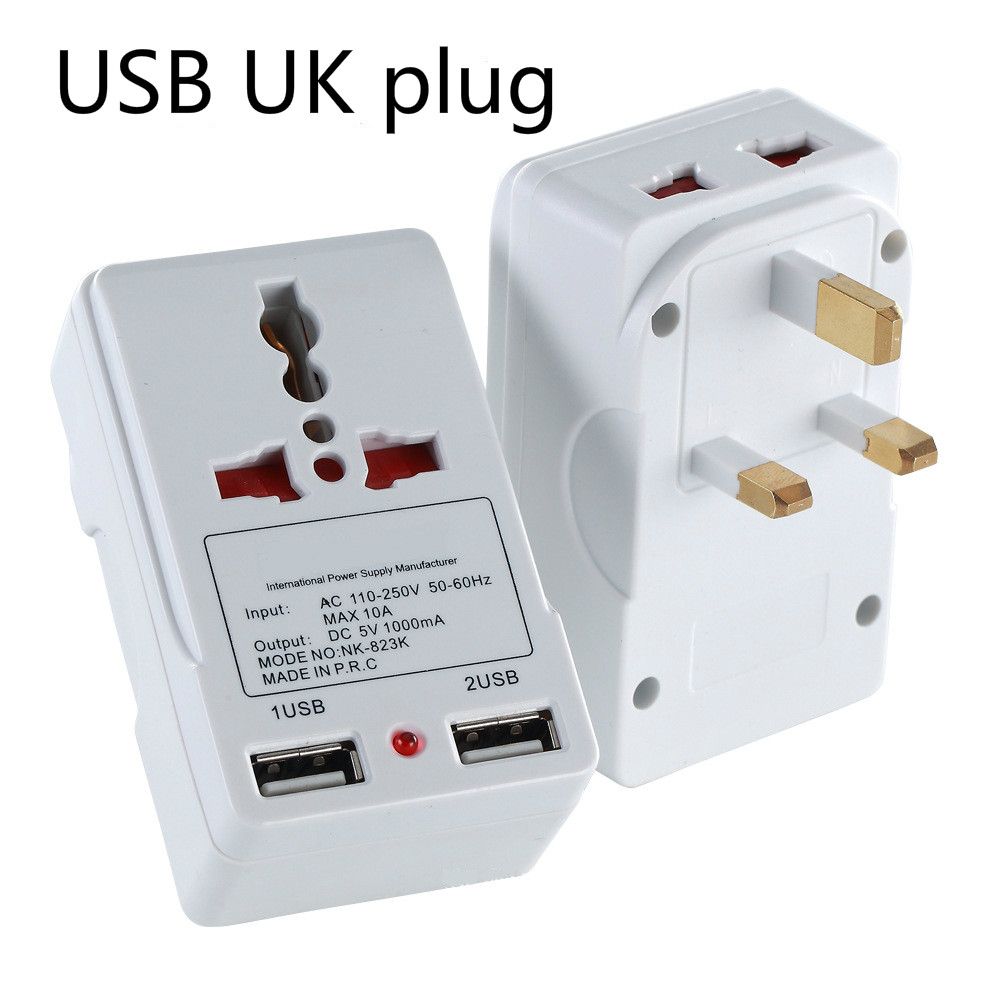 Double Usb Universal Plug Adapter Us American Eu European Travel Power Adapter Plug Socket