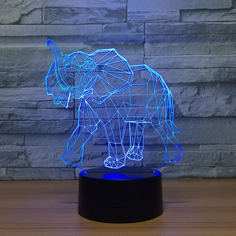 2018 Elephant 3d Illusion Night Lamp 3d Optical Lamp Aa Battery Usb