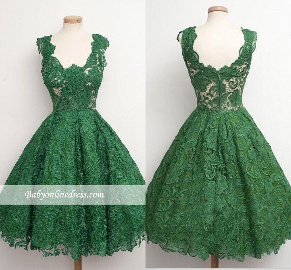Dark Green Short Cocktail Dress