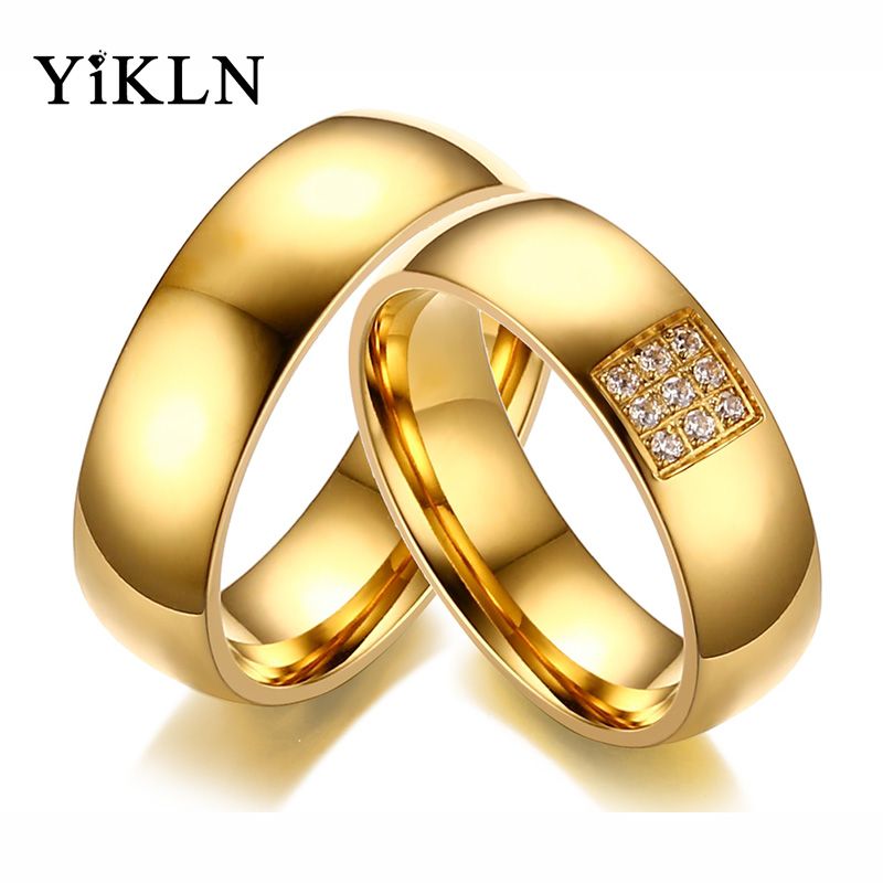  2019  YiKLN Brand Couple  Engagement  Wedding  Rings  Gold  