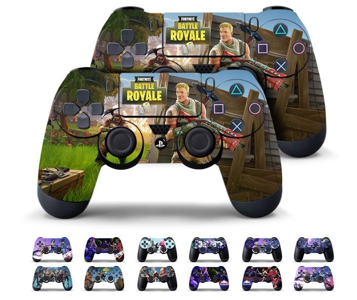 compre 11 cores jogo fortnite battle royal ps4 magro adesivo de pele para playstation controladores de mao decalque vinil criancas brinquedos de presente - carcaaas fortnite