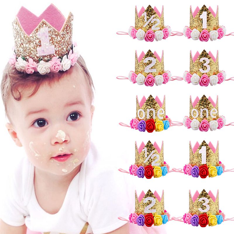 Baby Girl First Birthday Party Hat Decorations Hairband Princess