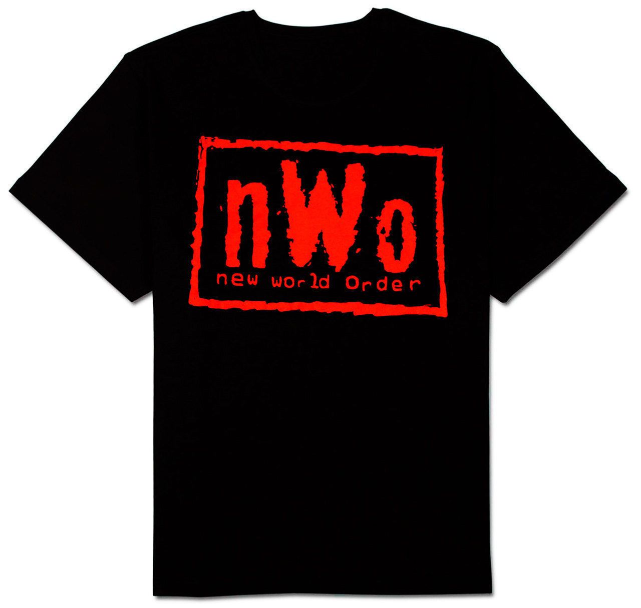 Großhandel Erwachsene Männer Wcw Wrestling Nwo Neue Welt Order Red Tinte Wolfpac Schwarz T Shirt Männer Schwarz Kurzarm Baumwolle Hip Hop T Shirt Von