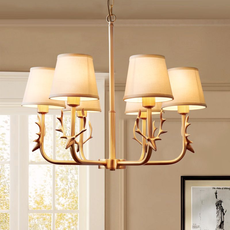 Modern Copper Antler Chandelier Fabric Lampshade Led Lamp For Modern Copper Antler Chandelier Fabric Lampshade Led Lamp For Bedroom Dining Living Room Home Lighting F080 Tree Branch Decorative