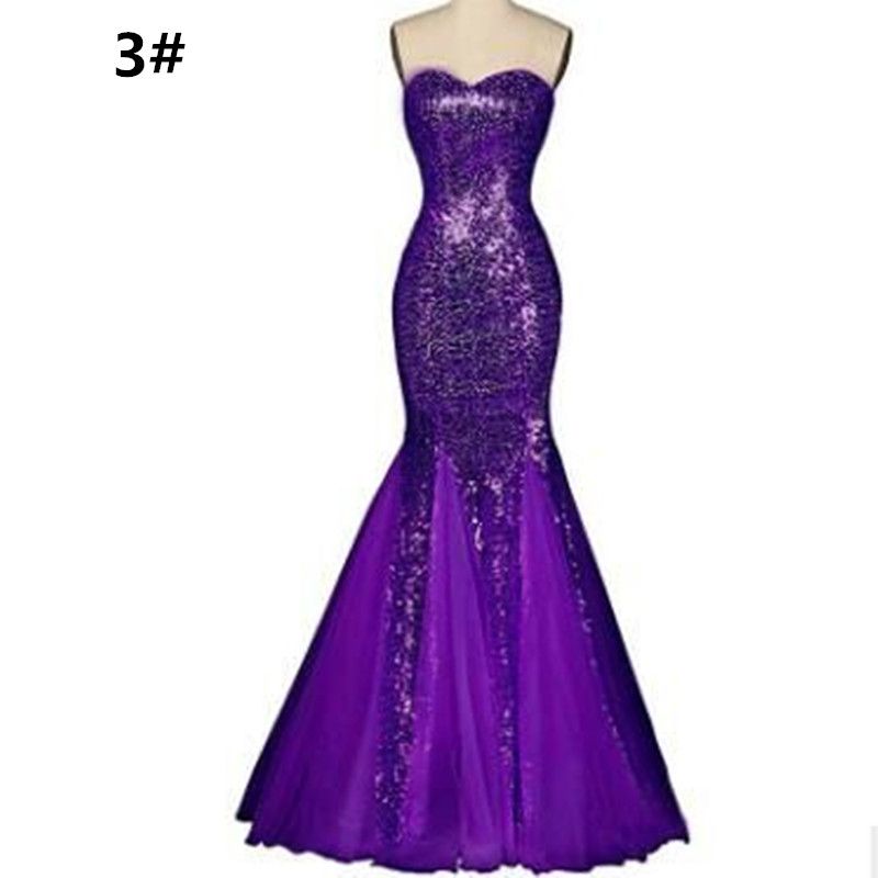 Acquistare Gonna Fishtail Senza Spalline Abito Da Sposa Senza Spalline Con  Lunghi Abiti Da Damigella Di Paillettes Multicolore Economico | Consegna  Veloce E Qualità | It.Dhgate