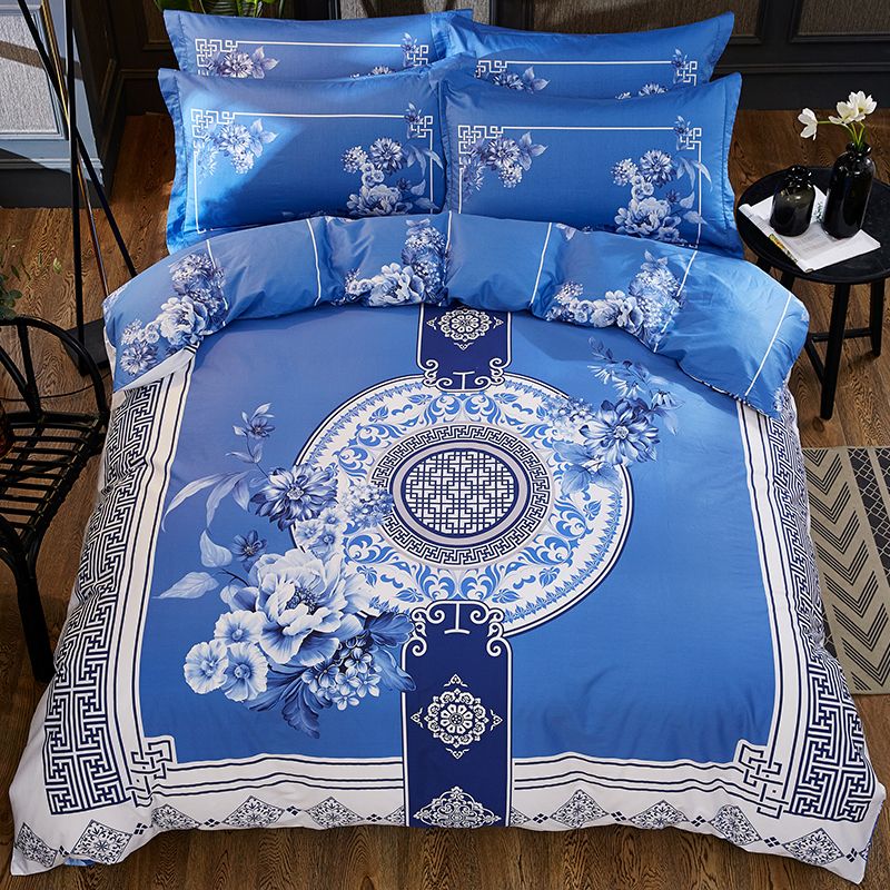 Tutubird Blue And White Porcelain Bedsheet 100 Coon Bed Linen Chinese Ethnic Classical Boho Style Bedding Set For Girl