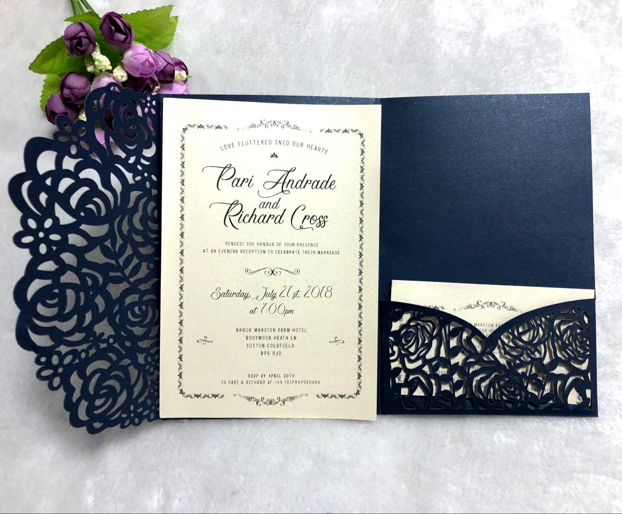 white navy blue laser cut invitations cards with rsvp cards white paper invitation templates