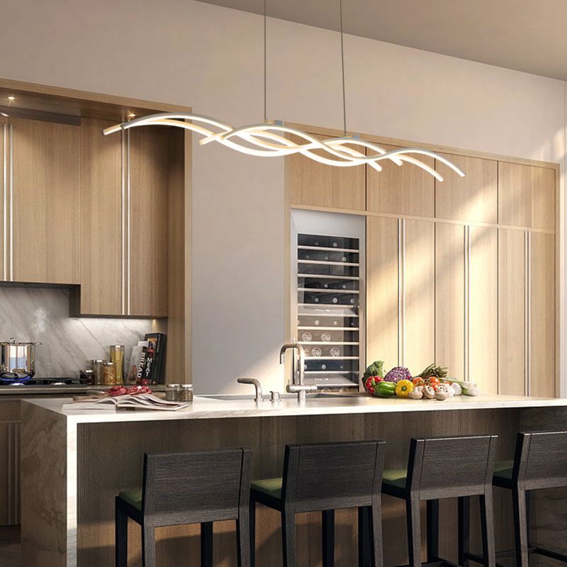 Compre Luces Colgantes Llevadas Modernas De La Forma De Onda Para La ... Compre Luces Colgantes Llevadas Modernas De La Forma De Onda Para La ...