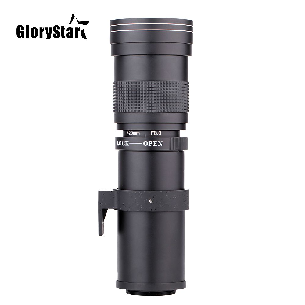2019 GloryStar 420 800mm F/8.3 16 Super Telephoto Lens Manual Zoom Lens +T2  Adaper Ring For Canon DSLR Cameras EF EF S Mount Lens From Glorys, ...