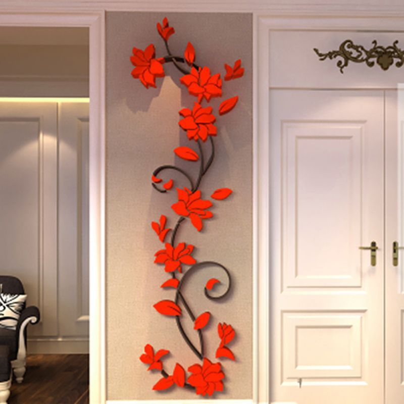 3d diy vase flower tree removable art vinyl wall stickers decal
