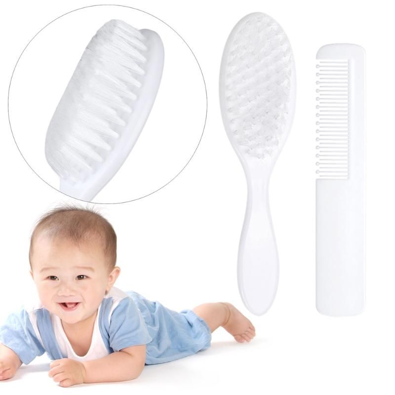2pcsset Newborn Baby Hair Comb Safety Soft Baby Infant Hair Brush Child Comb Head Massager Care Tool