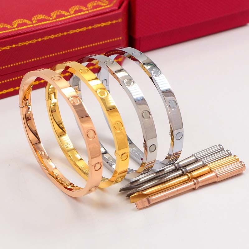 Rose Gold Silver Bangle For Women 316L Stainless Steel Bracelet 16/18CM