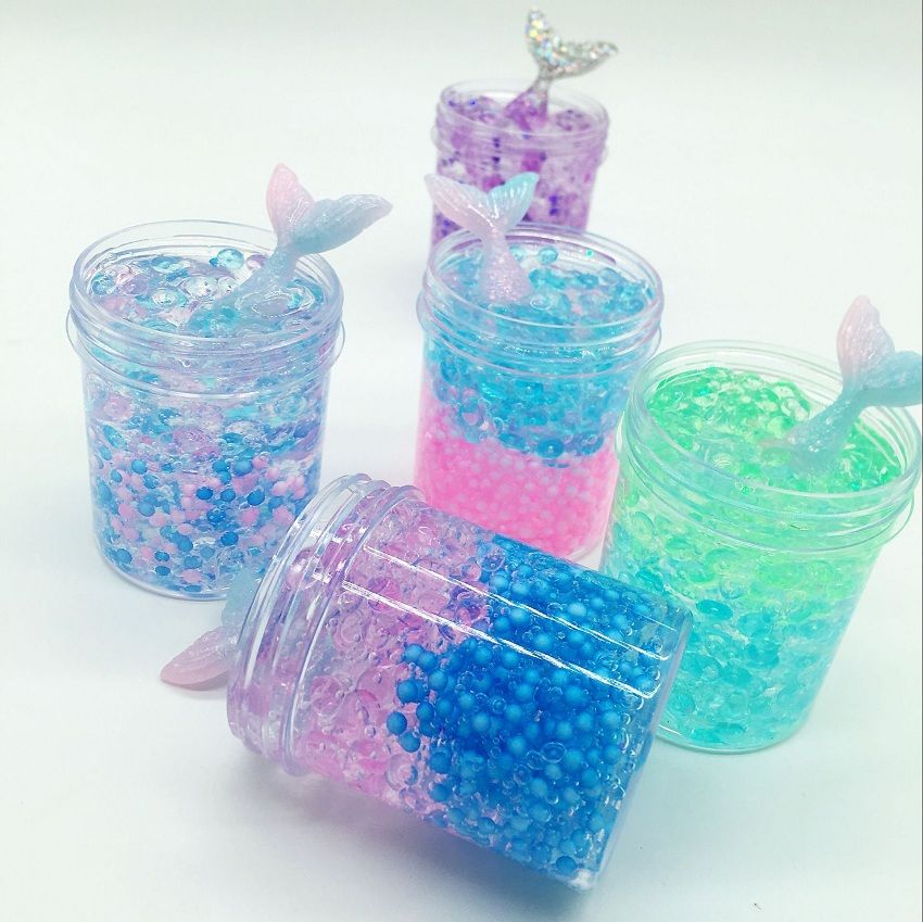Newest Mermaid Crystal Slime Mud with Fishbowl Beads Slime Putty Toy ...