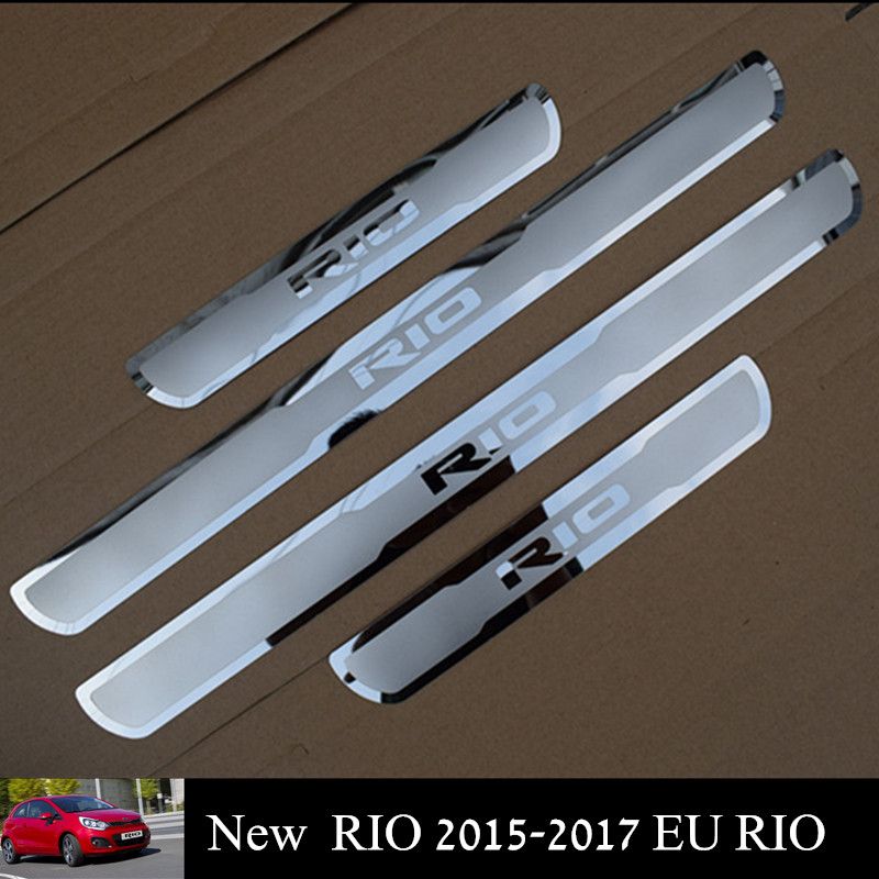 2018 Car Door Sill Cover Trims For New Kia Rio 2015 2017 Eu Rio