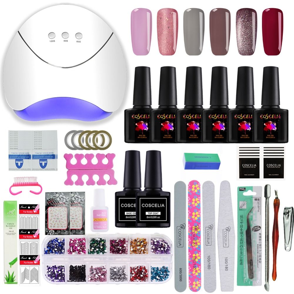 Coscelia Nail Art Set Uv Led Lamp Dryer Gel Nail Polish Set Kit Coscelia Nail Art Set Uv Led Lamp Dryer Gel Nail Polish Set Kit