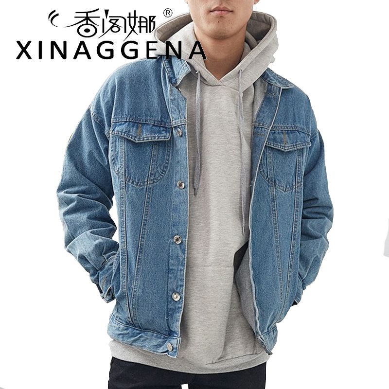 Casual Solid Hombres Chaqueta Compre Hop Moda Hip Vaquera Loose 1nEWFf