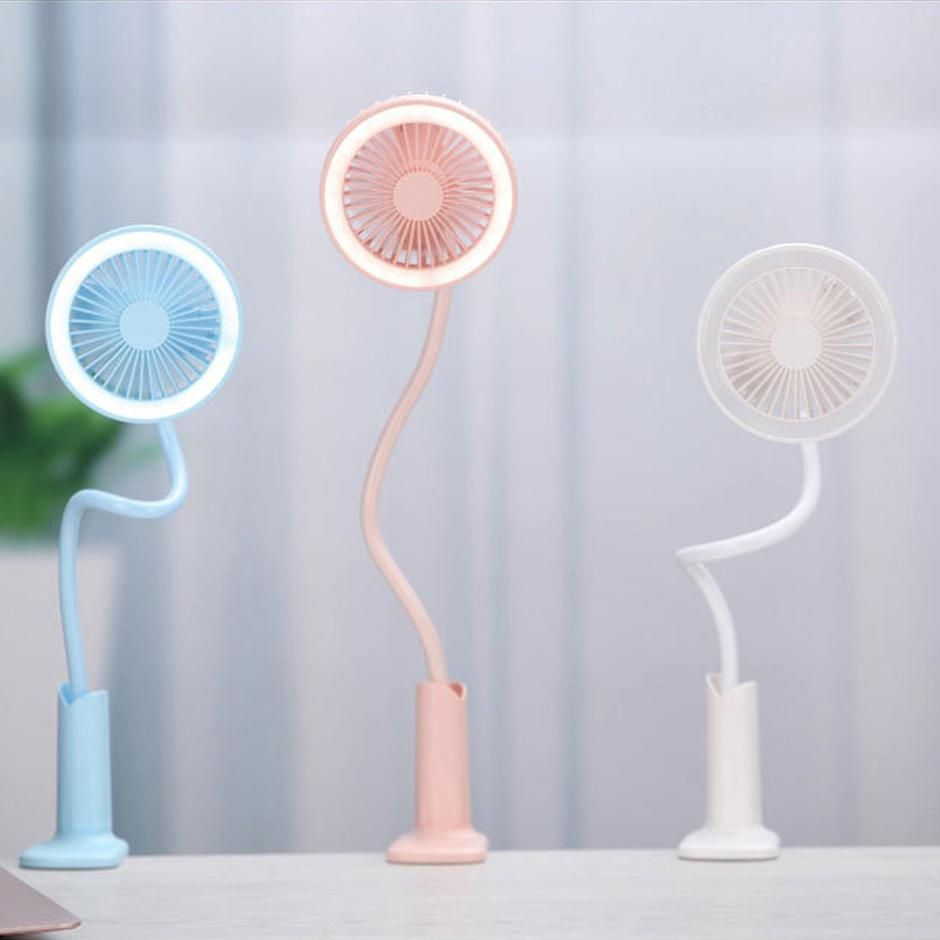 Portable Led Desk Lamp Fan 360 Degree Adjule Light Bedside Reading Table Usb Rechargeable