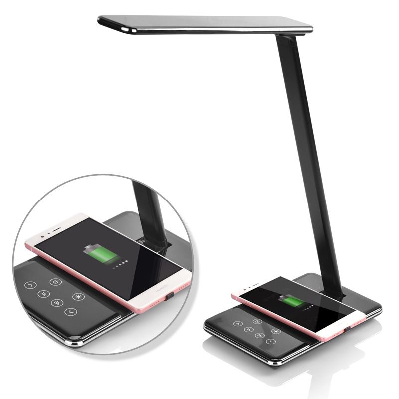 2019 Led Desk Lamp With Qi Wireless Charger Folding Eye Friendly 2019 Led Desk Lamp With Qi Wireless Charger Folding Eye Friendly Table Lamps Modes Book Light Desktop Usb Charging From Flymall