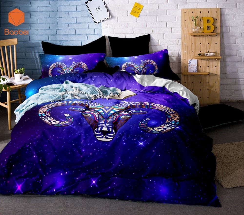 3d Goat Horn Purple Starry Sky Bedding Set With Pillowcas Cartoon 3d Goat Horn Purple Starry Sky Bedding Set With Pillowcas Cartoon Duvet Cover For S Bedclothes Quilt Sj132 Luxury Comforter Sets Unique