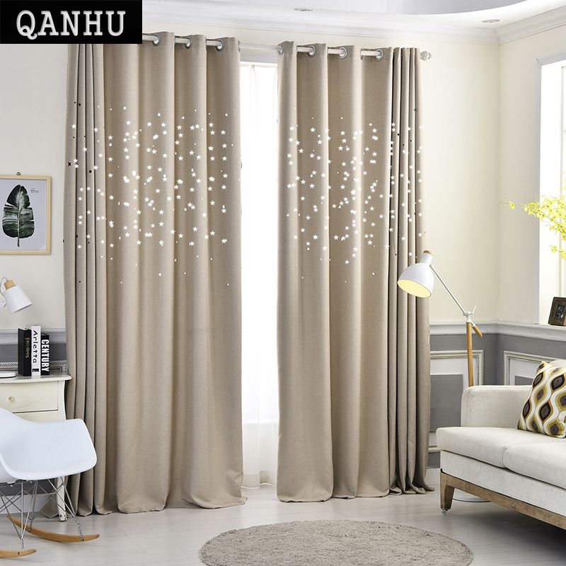 2019 qanhu modern stars window curtains for living room quality