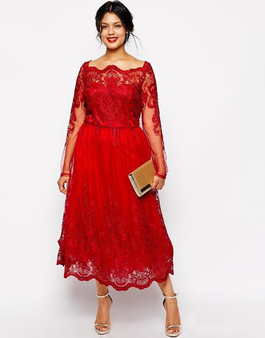 red a line dress plus size