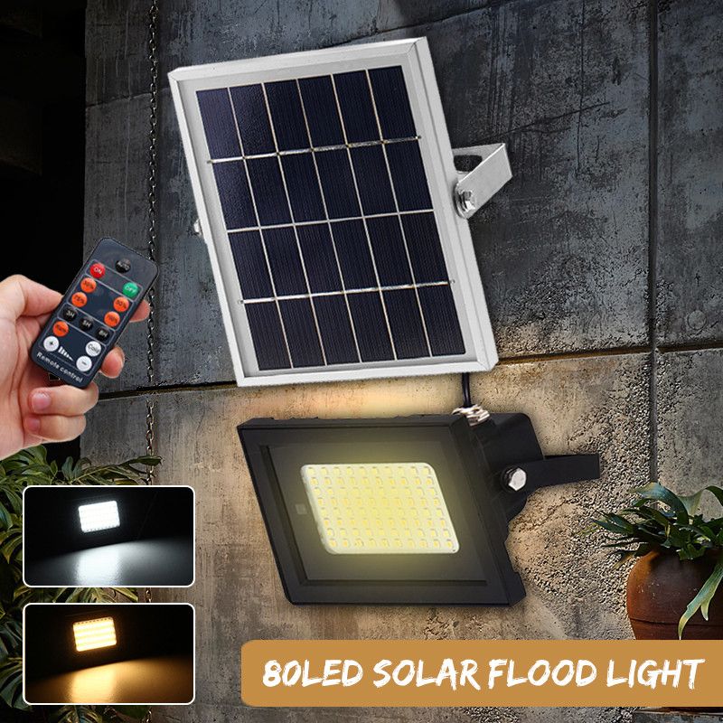 Remote Control Solar Panel Floodlight Night Light 80led Waterproof 12v Outdoor Motion Light Best Stadium Lights